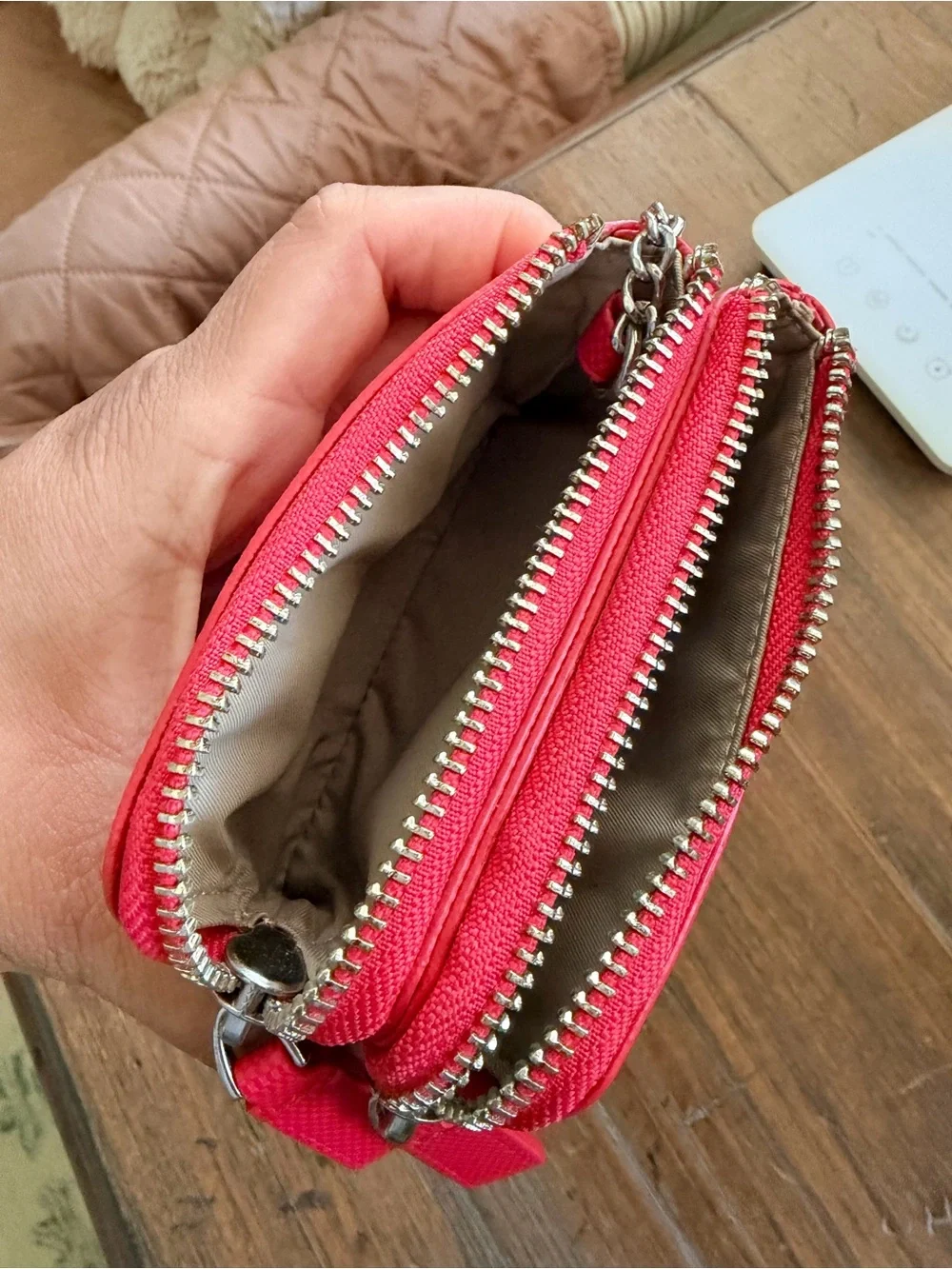 Tumi Zip Key Pouch with Silver Hardware